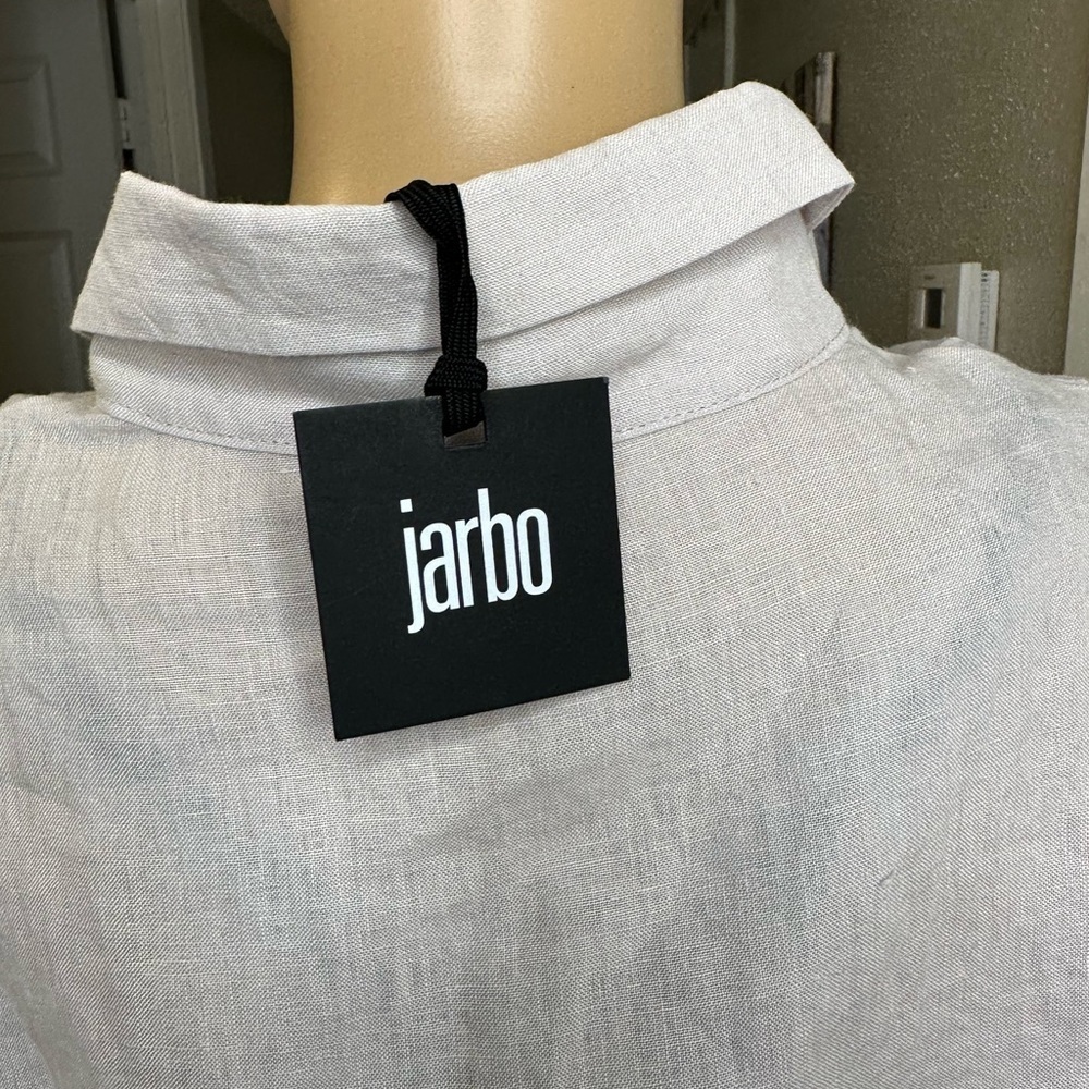Jarbo Button Down Shirt White Cotton Blend Long Sleeve size 2. US medium - Picture 10 of 16